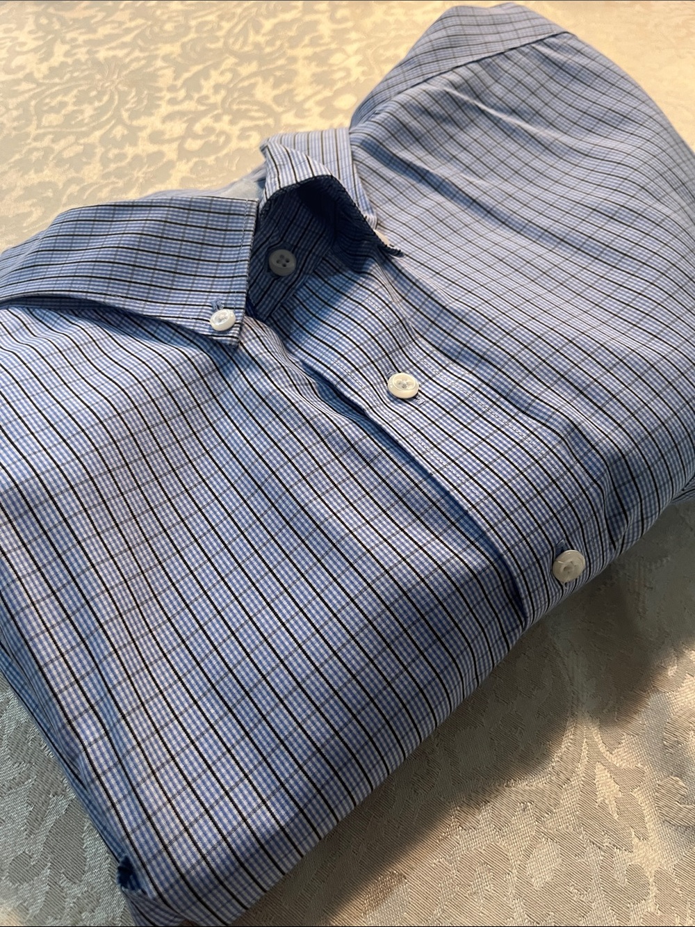 Daniel Cremieux Light Blue & Navy Check Dress Shirt
